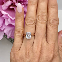 2.5 ct Radiant Solitaire Ring - Rose GP, 50% Final Sale