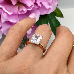 2.5 ct Radiant Solitaire Ring - Rose GP, 50% Final Sale