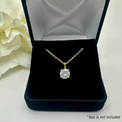 2 ct Round Solitaire Necklace - Yellow GP, 40% Final Sale