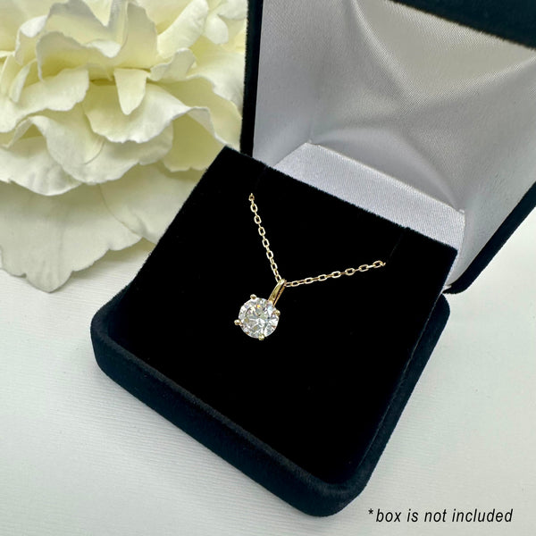 2 ct Round Solitaire Necklace - Yellow GP, 40% Final Sale