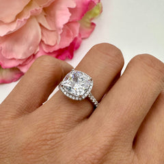 3 ctw Cushion Halo Ring