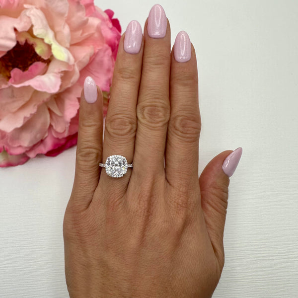 3 ctw Cushion Halo Ring