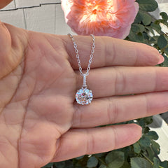 3 ctw Accented Round Solitaire Necklace - 30% Final Sale