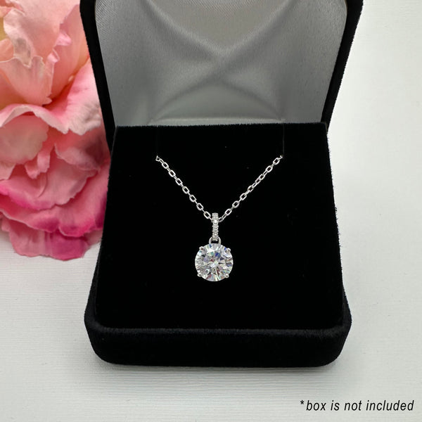 3 ctw Accented Round Solitaire Necklace - 30% Final Sale