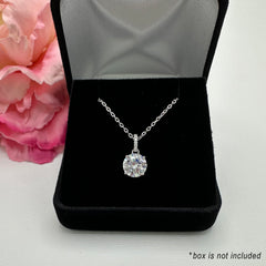 3 ctw Accented Round Solitaire Necklace - 30% Final Sale