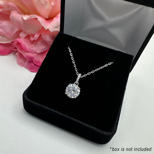 3 ctw Accented Round Solitaire Necklace - 30% Final Sale