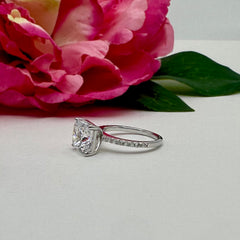 3 ctw Cushion Accented Solitaire Ring