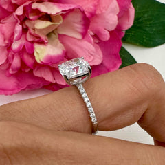 3 ctw Cushion Accented Solitaire Ring