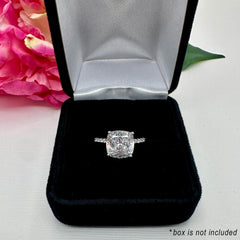 3 ctw Cushion Accented Solitaire Ring