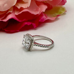 3 ctw Cushion Halo Ring