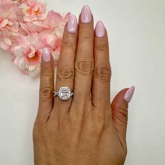 3 ctw Radiant Twisted Halo Ring