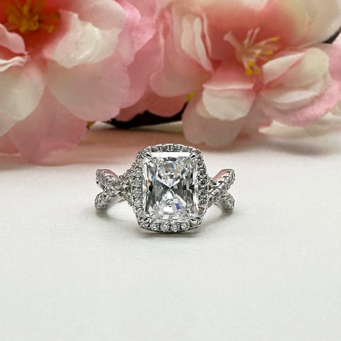 3.5 ct Radiant V Style Classic Solitaire Ring