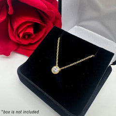 1/2 ct Dainty Bezel Necklace - Yellow GP