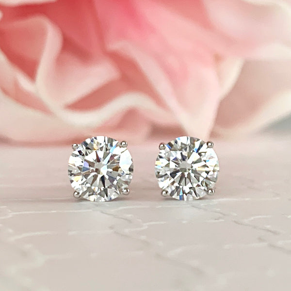 4 ctw 4 Prong Stud Earrings, 2 ct Each - 30% Final Sale