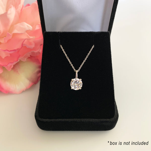 2 ct Round Solitaire Necklace - 40% Final Sale